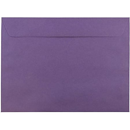 JAM Paper® Booklet Envelopes, 9" x 12", Gummed Seal, Dark Purple, Pack Of 25
