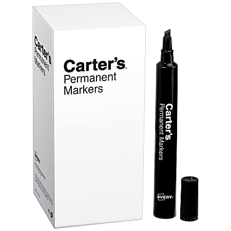 Avery Permanent Markers, Large Desk-Style Size, Chisel Tip, 2 Black Markers  (18922)