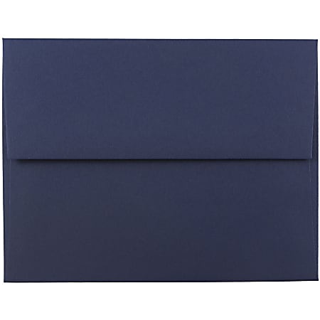 JAM Paper® Booklet Invitation Envelopes, A2, Gummed Seal, Navy Blue, Pack Of 25