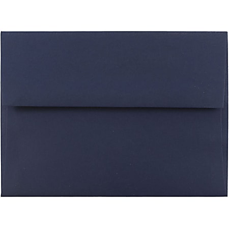 JAM Paper® Booklet Invitation Envelopes, A6, Gummed Seal, Navy Blue, Pack Of 25