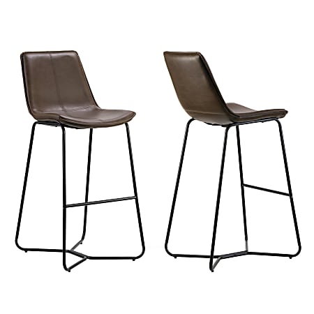 Glamour Home Amery Bar Stools, Brown, Set Of 2 Stools