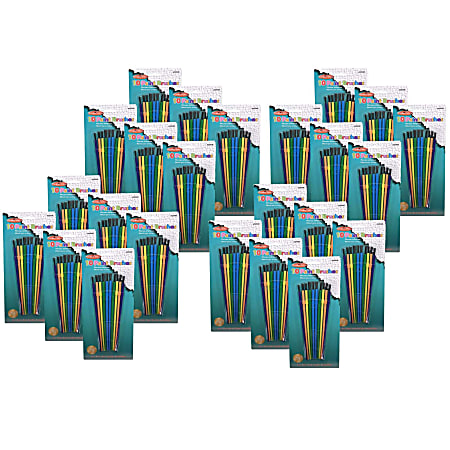 Charles Leonard Plastic Artist Paint Brushes, Assorted Colors, 10 Brushes Per Pack, Set Of 24 Packs