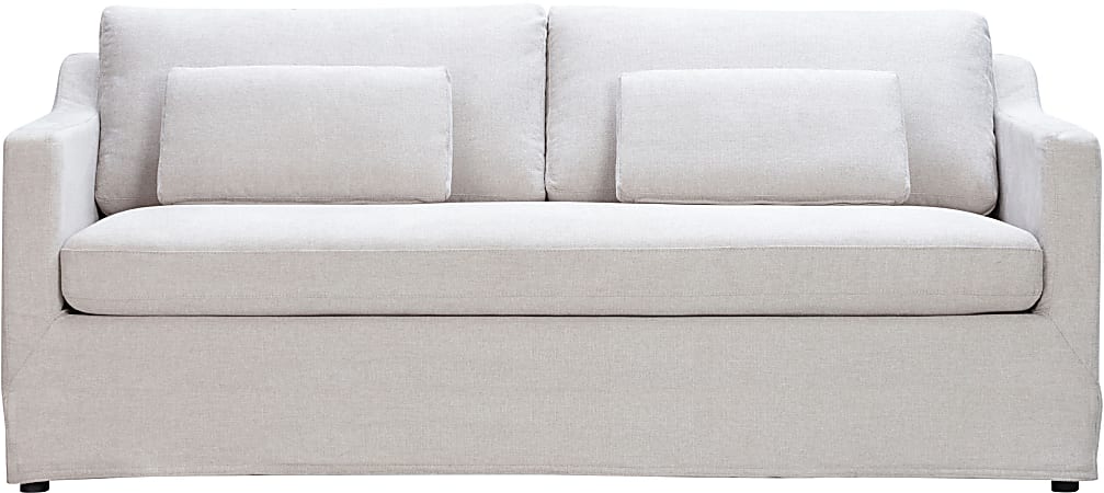 Lifestyle Solutions Remmington Polyester Sofa, 33-1/2"H x 82-3/4"W x 34-1/3"D, Oatmeal