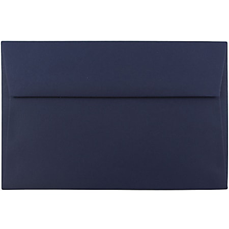JAM Paper® Booklet Invitation Envelopes, A9, Gummed Seal, Navy Blue, Pack Of 25