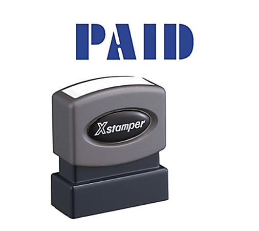 Xstamper® PAID Title Stamp, 100000 Impressions, Blue