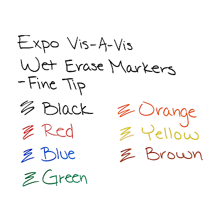 EXPO® Vis-A-Vis® Wet-Erase Fine-Tip Markers, Red, Box Of 12