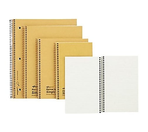 Rediform College Ruled Brown Board Cvr Notebook - 80 Sheets - Coilock - Ruled - 16 lb Basis Weight - 8 7/8" x 11" - Green Paper - Brown Cover - Board Cover - Micro Perforated, Subject, Punched - 1 Each