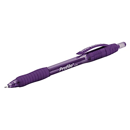 Paper Mate® Profile Retractable Ballpoint Pen, Bold Point, 1.4 mm, Purple Ink