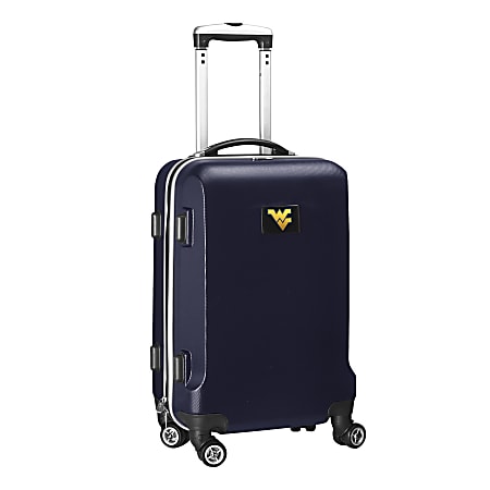 Denco Sports Luggage NCAA ABS Plastic Rolling Domestic Carry-On Spinner, 20" x 13 1/2" x 9", West Virginia Mountaineers, Navy