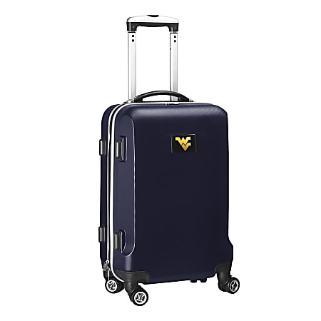 Denco Sports Luggage NCAA ABS Plastic Rolling Domestic Carry On Spinner 20 x 13 12 x 9 West Virginia Mountaineers Navy Office Depot