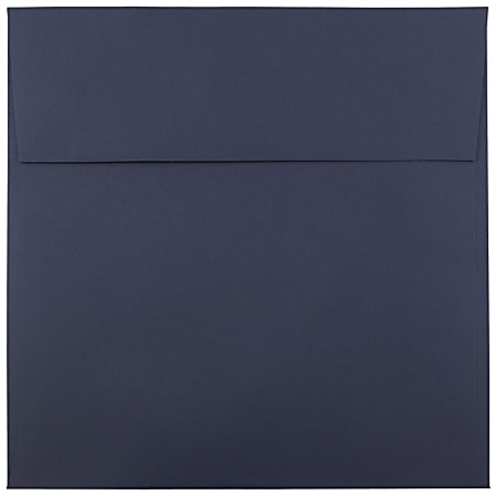 JAM Paper® Color Square Invitation Envelopes, 6" x 6", Gummed Seal, Navy Blue, Pack Of 25