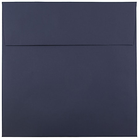 JAM Paper® Color Square Invitation Envelopes, 8 1/2" x 8 1/2", Gummed Seal, Navy Blue, Pack Of 25