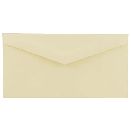 JAM Paper® Booklet Envelopes, 4 1/2" x 8 1/8", Gummed Seal, Ivory, Pack Of 25