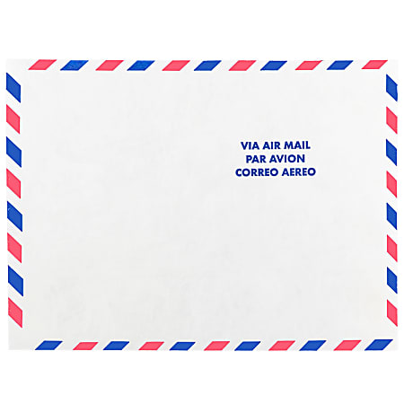 JAM Paper® Open-End Tyvek Airmail Envelopes, 9" x 12", Self Adhesive, White, Pack Of 25