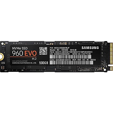 Samsung 960 EVO 500GB Internal Solid State Drive, PCI Express, M.2, MZ-V6E500BW