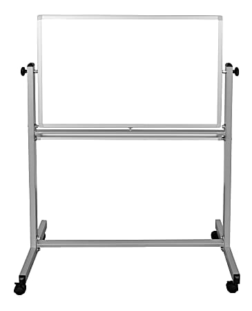 Luxor Magnetic Dry-Erase Whiteboard, 39" x 53 1/2", Aluminum Frame With Silver Finish