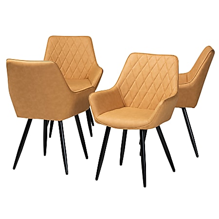 Baxton Studio Astrid Dining Chairs, Tan/Black, Set Of
