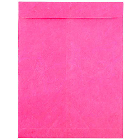 JAM Paper® Tyvek® Open-End 10" x 13" Catalog Envelopes, Self-Adhesive, Hot Pink, Pack Of 25