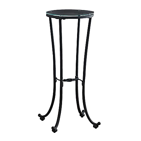 Monarch Specialties Round Plant Accent Table, Clear/Black