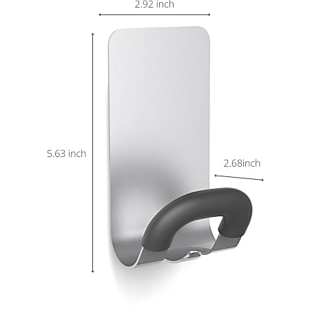 Alba Magnetic Coat Hook - 11.02 lb (5 kg) Capacity - for Coat, Metal, Cabinet, Door, Clothes, Umbrella, Key, Accessories - Acrylonitrile Butadiene Styrene (ABS) - Gray - 24 Carton