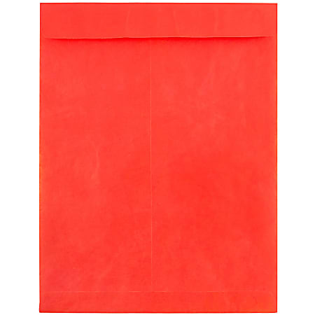 JAM Paper® Tyvek® Open-End 10" x 13" Catalog Envelopes, Self-Adhesive, Red, Pack Of 25