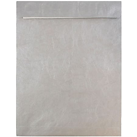 JAM Paper® Tyvek® Open-End 10" x 13" Catalog Envelopes, Self-Adhesive, Silver, Pack Of 25