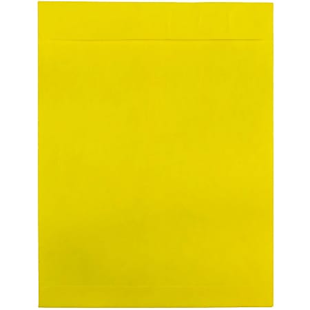 JAM Paper® Tyvek® Open-End 10" x 13" Catalog Envelopes, Self-Adhesive, Yellow, Pack Of 25