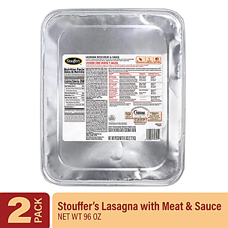 Stouffer's Lasagna With Meat Sauce, 96 Oz, Pack Of 2 Boxes