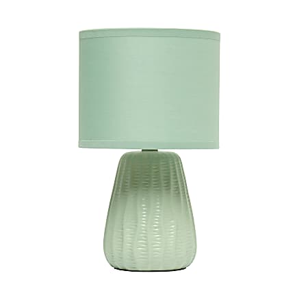 Simple Designs Mini Texture Pastel Accent Table Lamp, 11-1/16"H, Sage Green/Sage Green