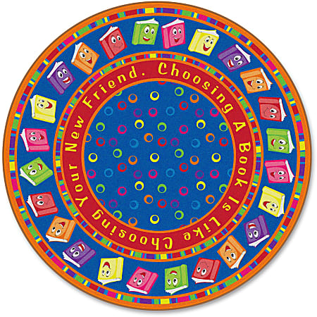 Flagship Carpets Circle Time Books Rug, Round, 12', Bright