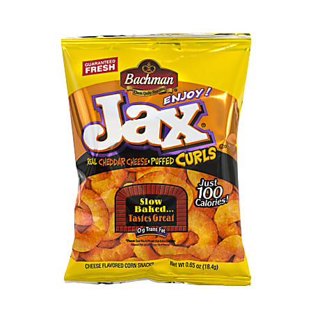 JAX Cheese Puffed Curls, 0.65 Oz, Pack Of 52 Bags