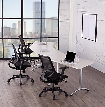 WorkPro Flex Collection Trapezoid Table Top Gray Office Depot