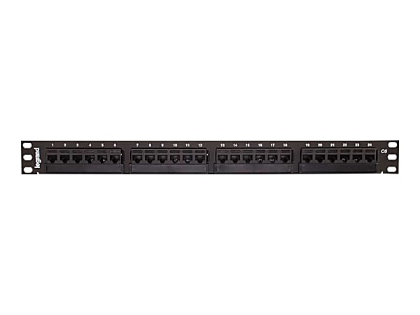 Legrand 24-Port Cat6 110-Type Patch Panel - High Density 1RU 19in. Panel - Patch panel - CAT 6 - black - 1U - 19" - 24 ports