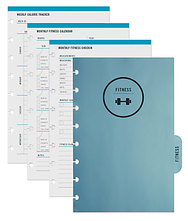 TUL® Discbound Refill Fitness Inserts, Junior Size, 100 Pages (50 Sheets), White