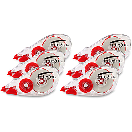 Integra Dispensing Correction Tape - Holds Total 1 Tape(s) - White - 6 / Pack Integra Dispensing Correction Tape - Holds Total 1 Tape(s) - White - 6 / Pack