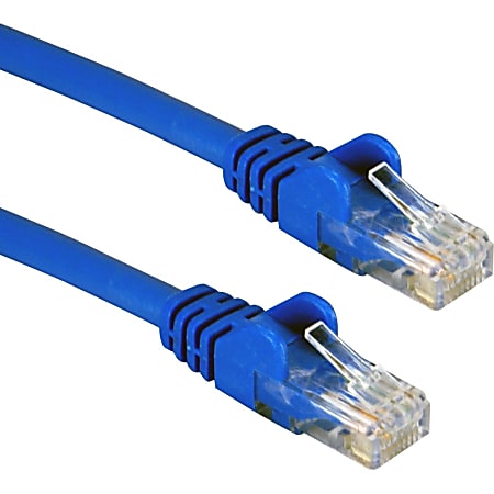 QVS 3-Pack 25ft 350MHz CAT5e/Ethernet Flexible Snagless Blue Patch Cord - First End: 1 x RJ-45 Male Network - Second End: 1 x RJ-45 Male Network - Patch Cable - Blue - 3 Pack