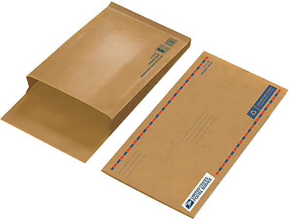 United States Post Office Expandable Mailer, 4" Expansion, 10-1/2" x 19", Kraft Brown
