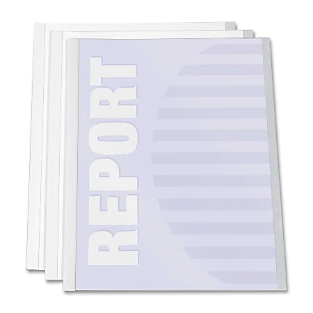 C-Line® Report Covers With Binding Bars, 8 1/2" x 11", Clear, Box Of 50