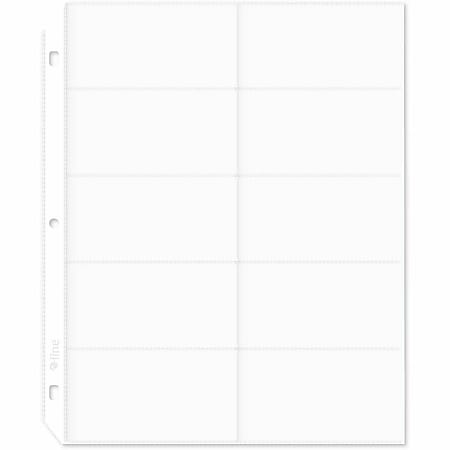 C-Line Business Card Holders Without Tabs, 8 1/8" x 11 1/4", 3-Hole Punched, Pack Of 10