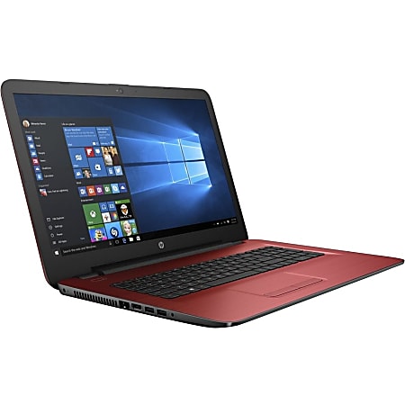 HP 17-x000 17-x001ds 17.3" Notebook - 1600 x 900 - Pentium N3710 - 8 GB RAM - 1 TB HDD - Textured Cardinal Red - Refurbished - Windows 10 Home - AMD Radeon R5 M430 with 2 GB - BrightView - 7.25 Hour Battery Run Time