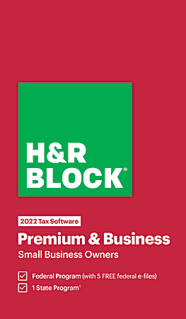 H&amp;R Block&reg; Premium &amp; Business 2022 Tax Software, Windows&reg;, Download