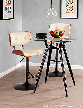LumiSource Lombardi Bar Stool BlackCream Office Depot