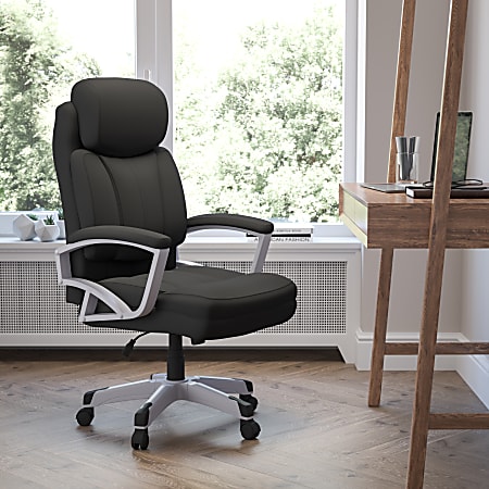 Flash Furniture HERCULES Big & Tall Ergonomic Fabric High-Back Swivel Office Chair, Black/Silver