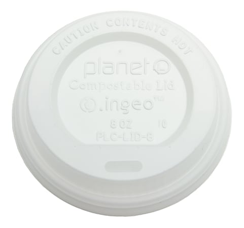 Planet+ Compostable Hot Cup Lids, 8 Oz, White, Pack Of 1000 Lids