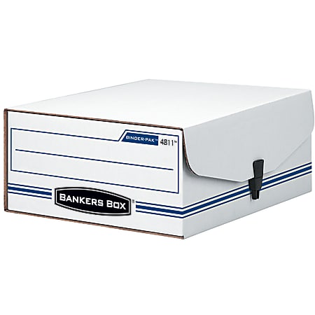Bankers Box® Liberty® Binder Pak Storage Box, 4 3/4" x 9 3/4" x 11 7/8", 35% Recycled, White/Blue
