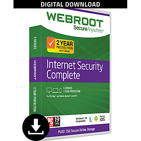 Webroot Internet Security Complete 5 Device 2 Year, Download Version