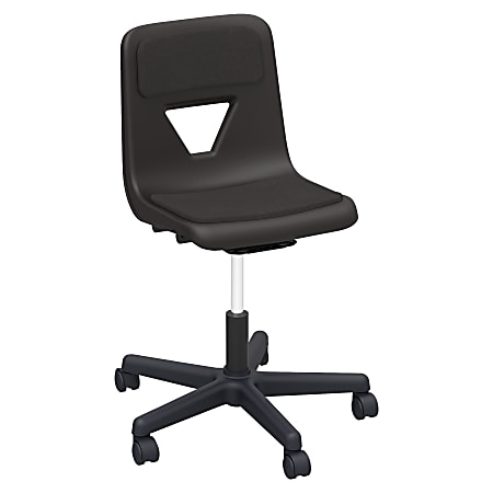 Lorell® Classroom Adjustable-Height Padded Mobile Task Chair, Black