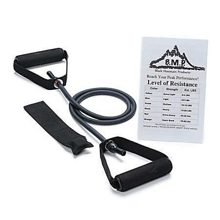 Black Mountain Products Single Resistance Band 15 20 Lb Black Office Depot