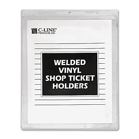 C-Line® Vinyl Shop Seal Ticket Holders, 8 1/2" x 11", Box Of 50