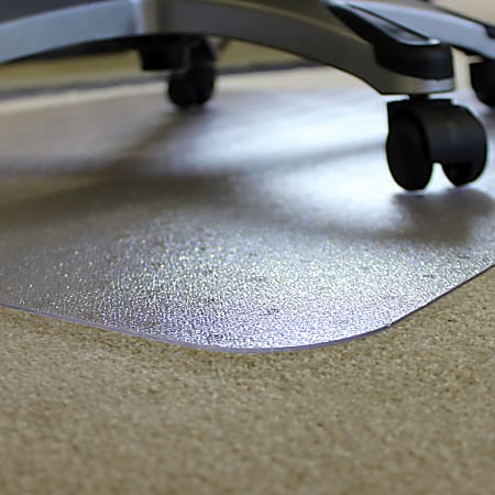 Floortex® BioPlus Eco-Friendly Carbon Neutral Chair Mat for Low / Medium Pile Carpets up to 1/2" thick, 46" x 60", Clear